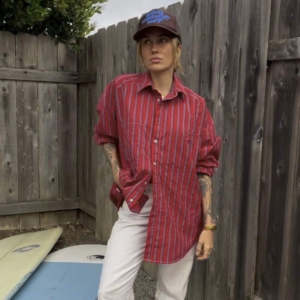 Urban Outfitters BDG Ryanne Oversized Crinkled Button Down Shirt